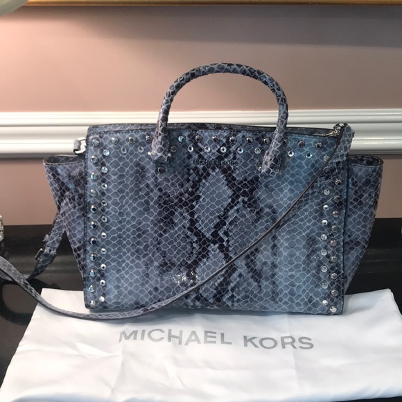 Michael Michael Kors Stella python blue denim mail - Picture 7 of 9